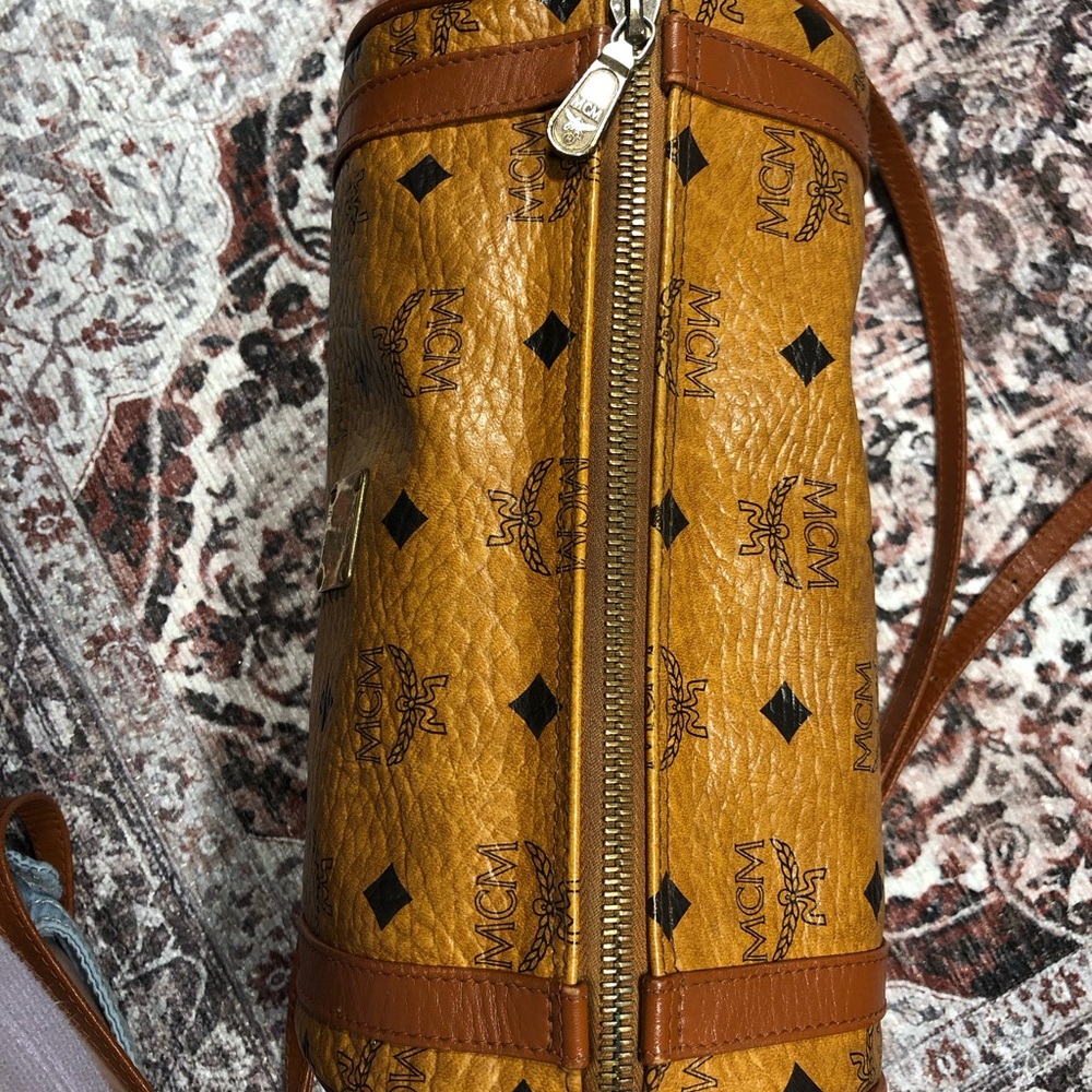 MCM Cognac Visetos Barrel Bag Pristine EUC - Picture 9 of 15